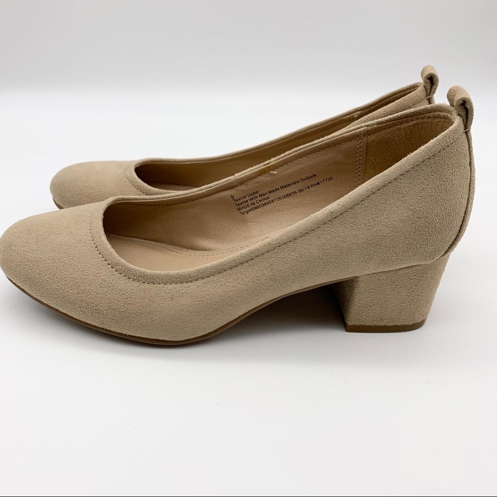 Universal Thread Tan Microsuede Lenora Block Heel - image 4
